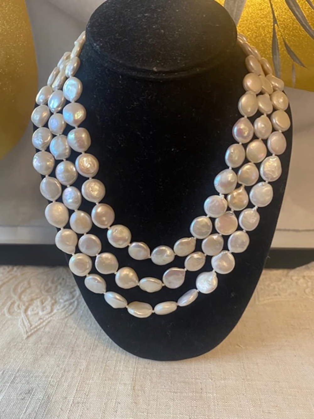 925 Sterling Silver Cultured FW Pearls Multi Strand Necklace NWOT